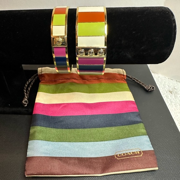 Large Coach legacy Colorful Striped Bangle - Picture 3 of 8